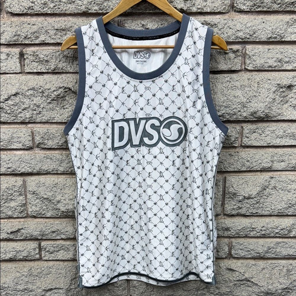 DVS Corazon Tank Logo Tee in White and Gray
